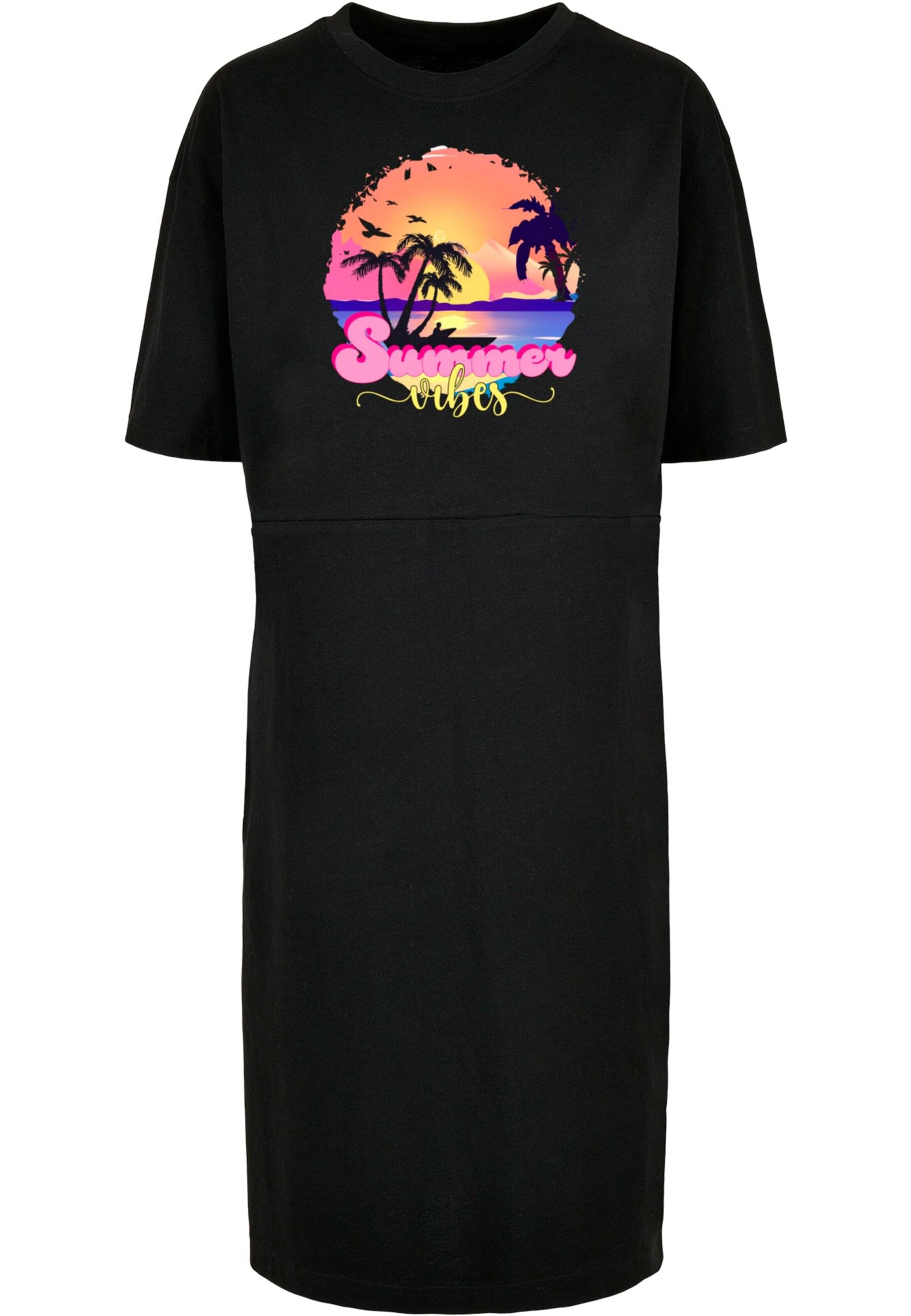 Merchcode Kleid 'Summer Vibes Sunset' in Schwarz: Vorderseite