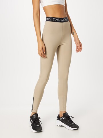 Calvin Klein Sport Skinny Leggings in Beige: front