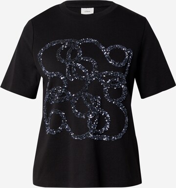 T-shirt s.Oliver BLACK LABEL en noir : devant