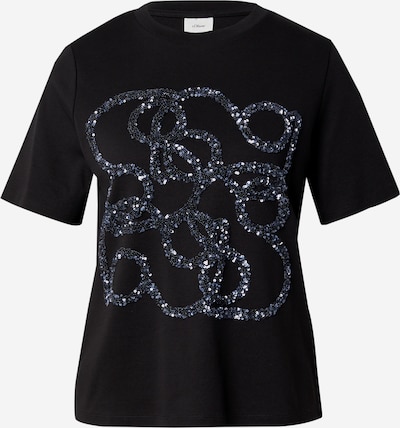 s.Oliver BLACK LABEL Μπλουζάκι σε μπλε / μαύρο, Άποψη προϊόντος
