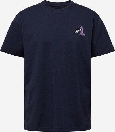Cleptomanicx T-Shirt 'Dino' in navy / helllila / naturweiß, Produktansicht