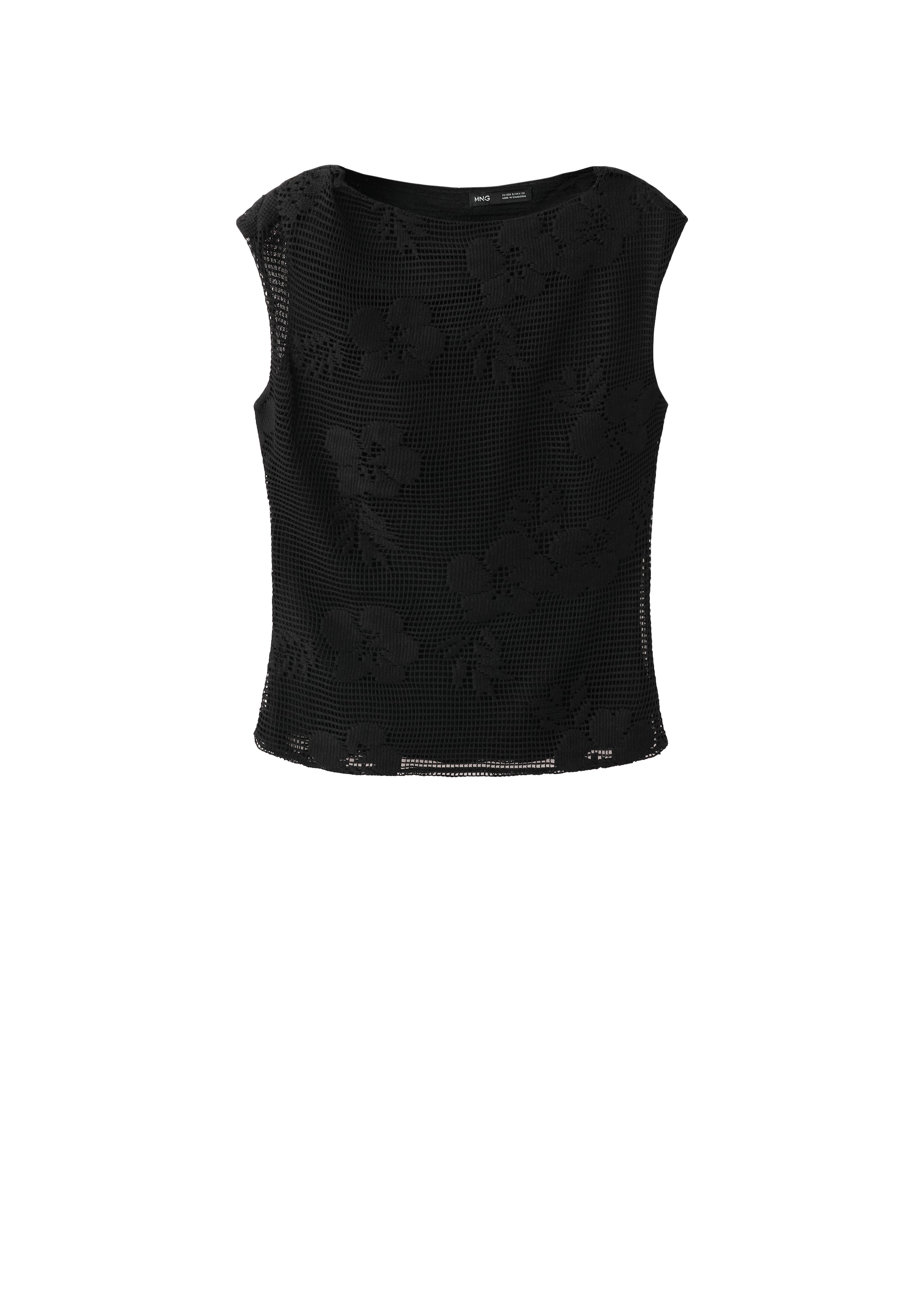 Top in maglia 'HIBISCUS' in XS MANGO di colore nero, Visualizzazione prodotti