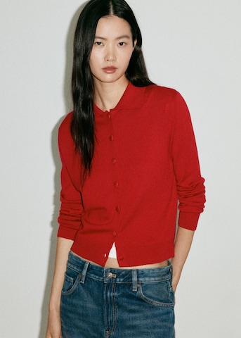 MANGO Knit cardigan 'SERGI' in Red: front