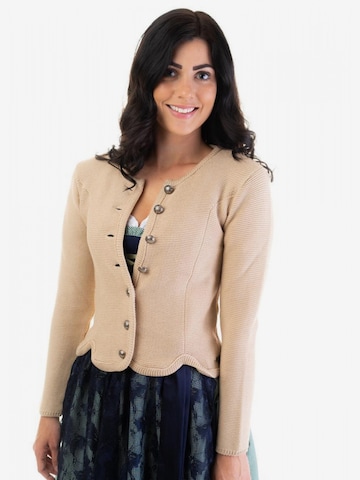 Trachtl Strickjanker 'Trachtenjacke Beige' in Beige: Vorderseite