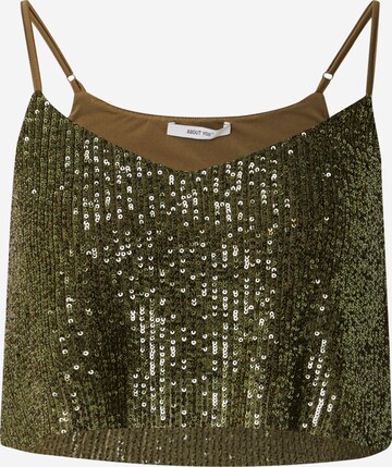 ABOUT YOU Top 'Cassidy' in Green: front