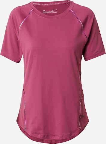 T-shirt fonctionnel 'Rush Scallop' UNDER ARMOUR en rose : devant