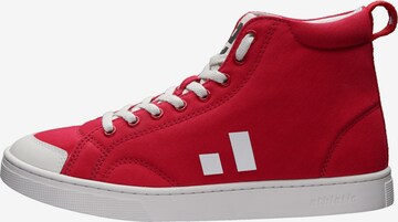 Ethletic High-Top Sneakers in Red: front