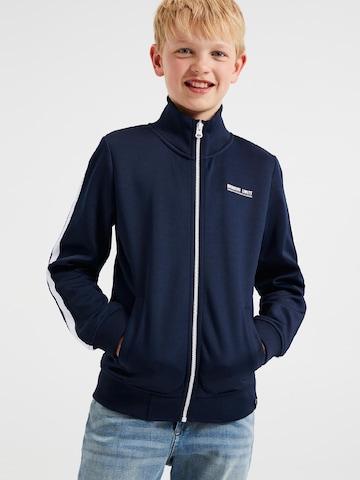 WE Fashion Zip-Up Hoodie in Blue: front