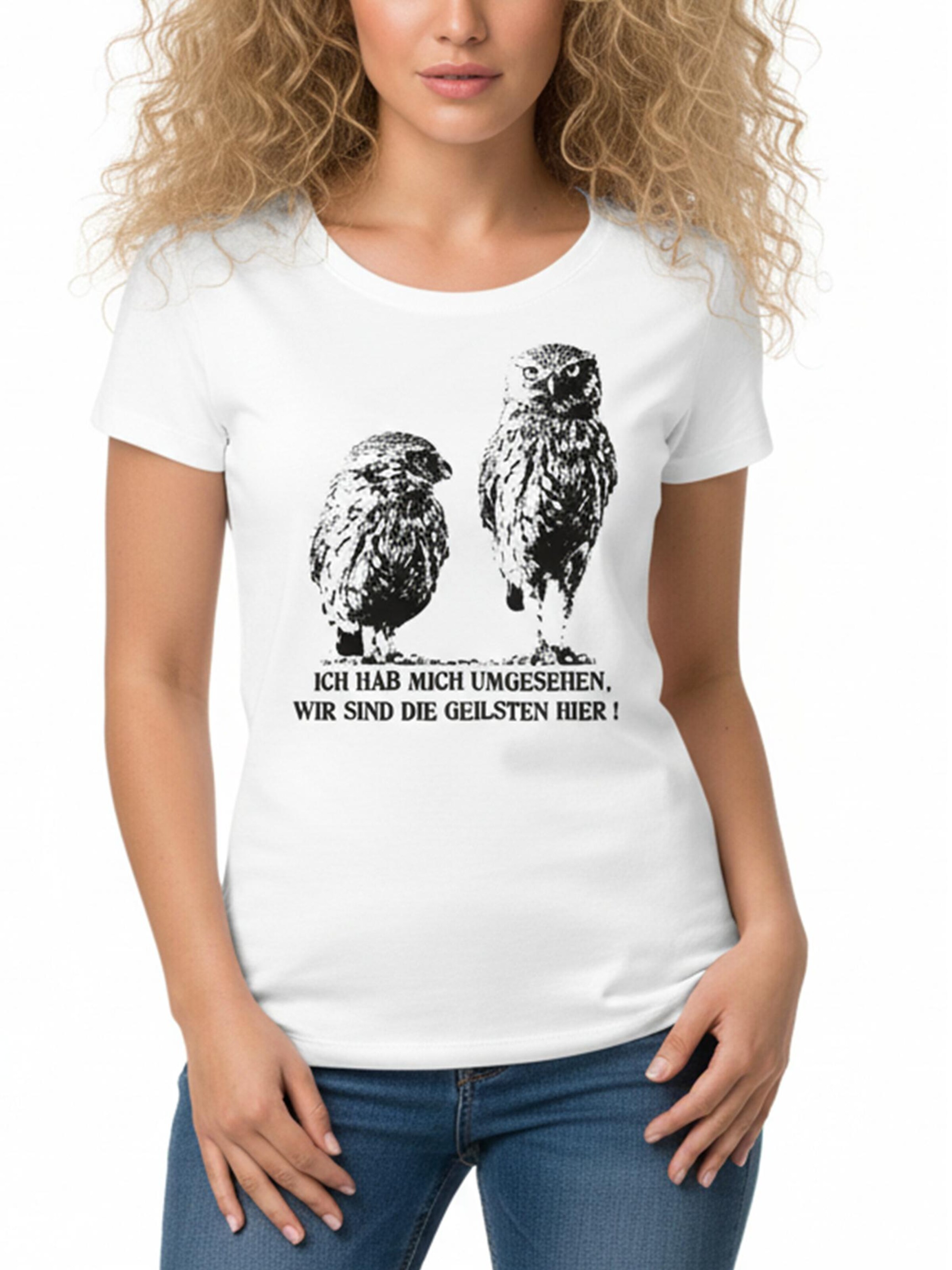 MAKAYA Shirt 'Hab mich umgesehen..' in White