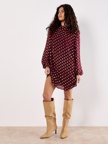 Apricot Gold Foil Spot Shift Mini Dress ' ' in Rot