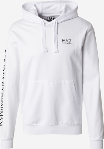 Felpa di EA7 Emporio Armani in bianco: frontale