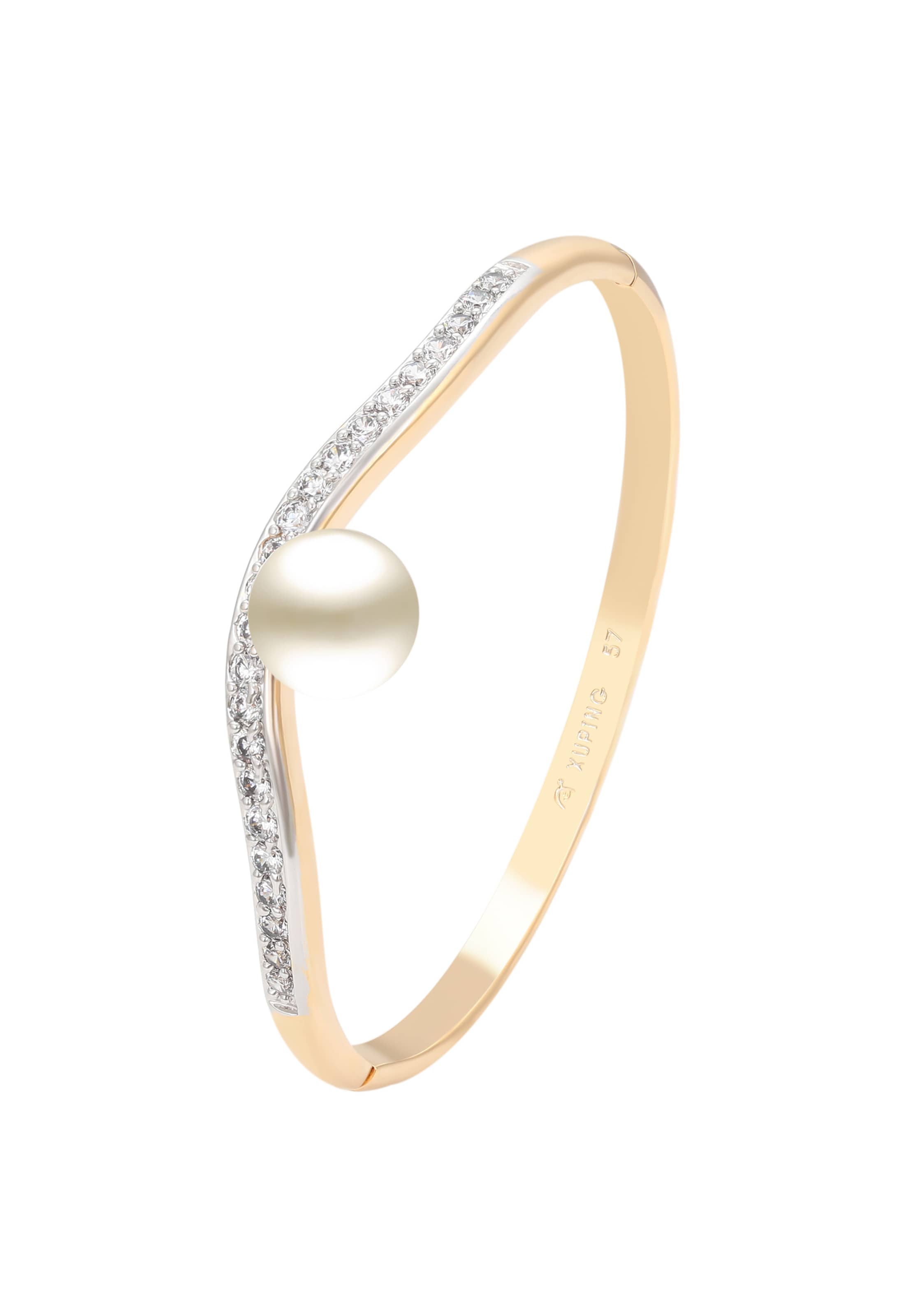 Gaya Armband in gold / perlweiß, Produktansicht