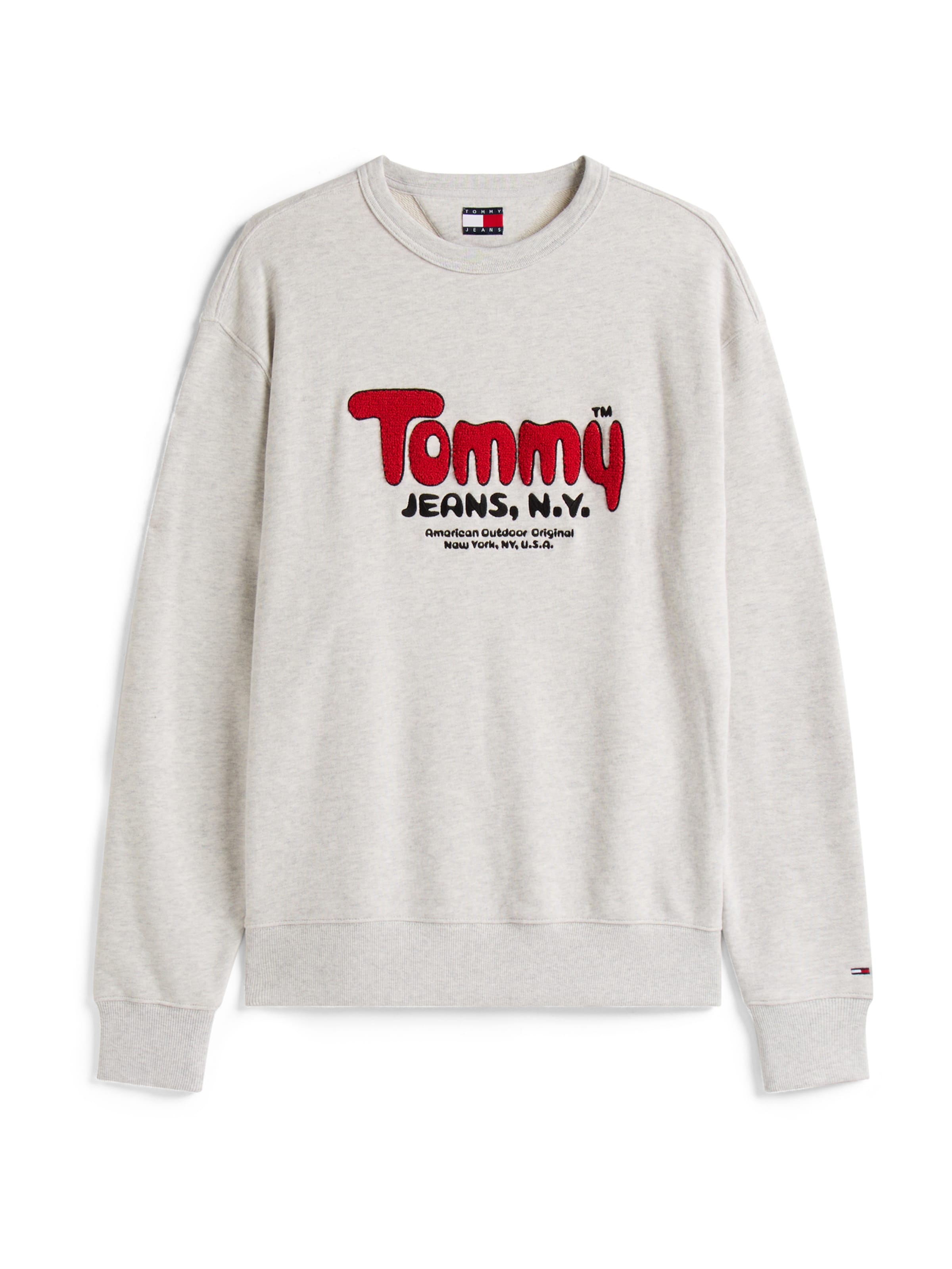 pelēks Tommy Jeans Sportisks džemperis: no priekšpuses