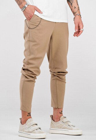 behype Regular Chino Pants 'B-KAY' in Beige: front