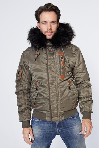 Harlem Soul Winter Jacket 'Bos-Ton' in Green: front