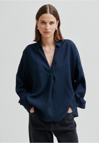 Camicia da donna 'Timeline' di SECOND FEMALE in blu: frontale