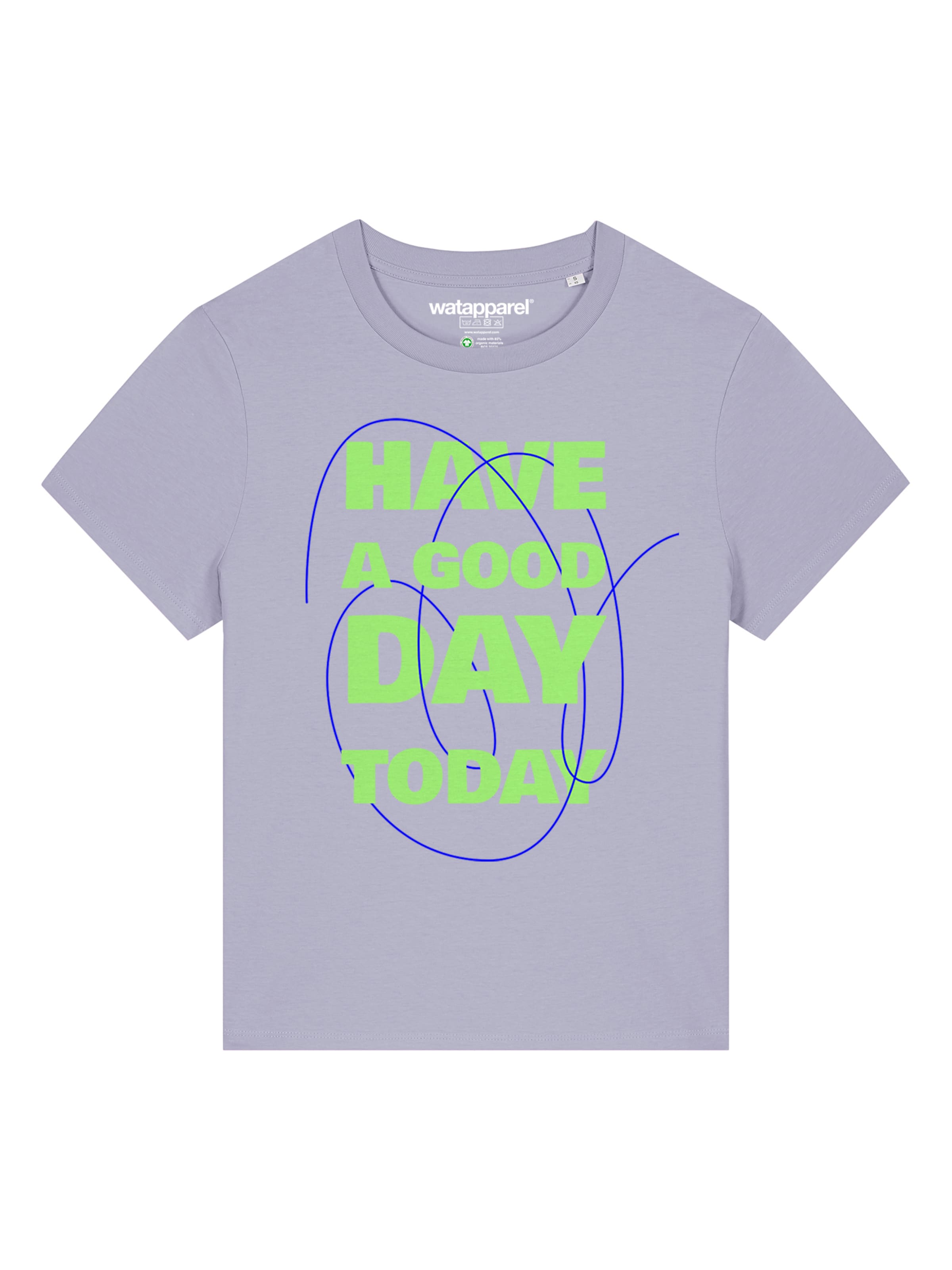 Watapparel Shirt 'Have a good day today' in Lila: voorkant