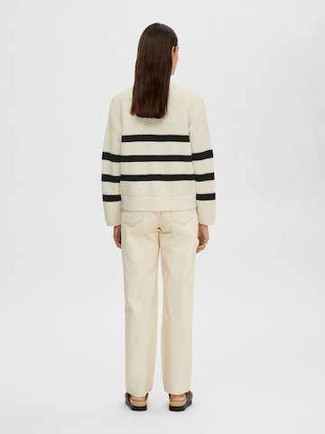 SELECTED FEMME Knit Cardigan in White