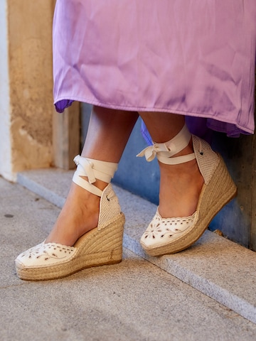 Sandales 'Alpargata Cuña 10 cm' Alhamas en beige : devant