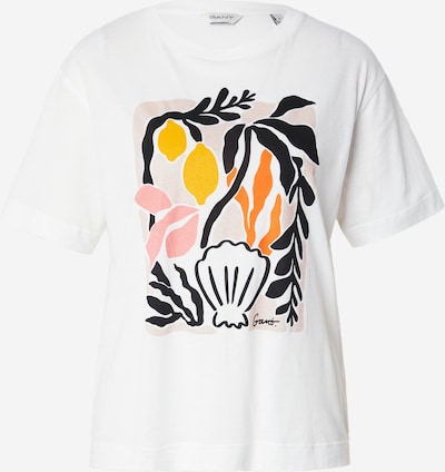 GANT T-Shirt in gelb / orange / schwarz / weiß, Produktansicht