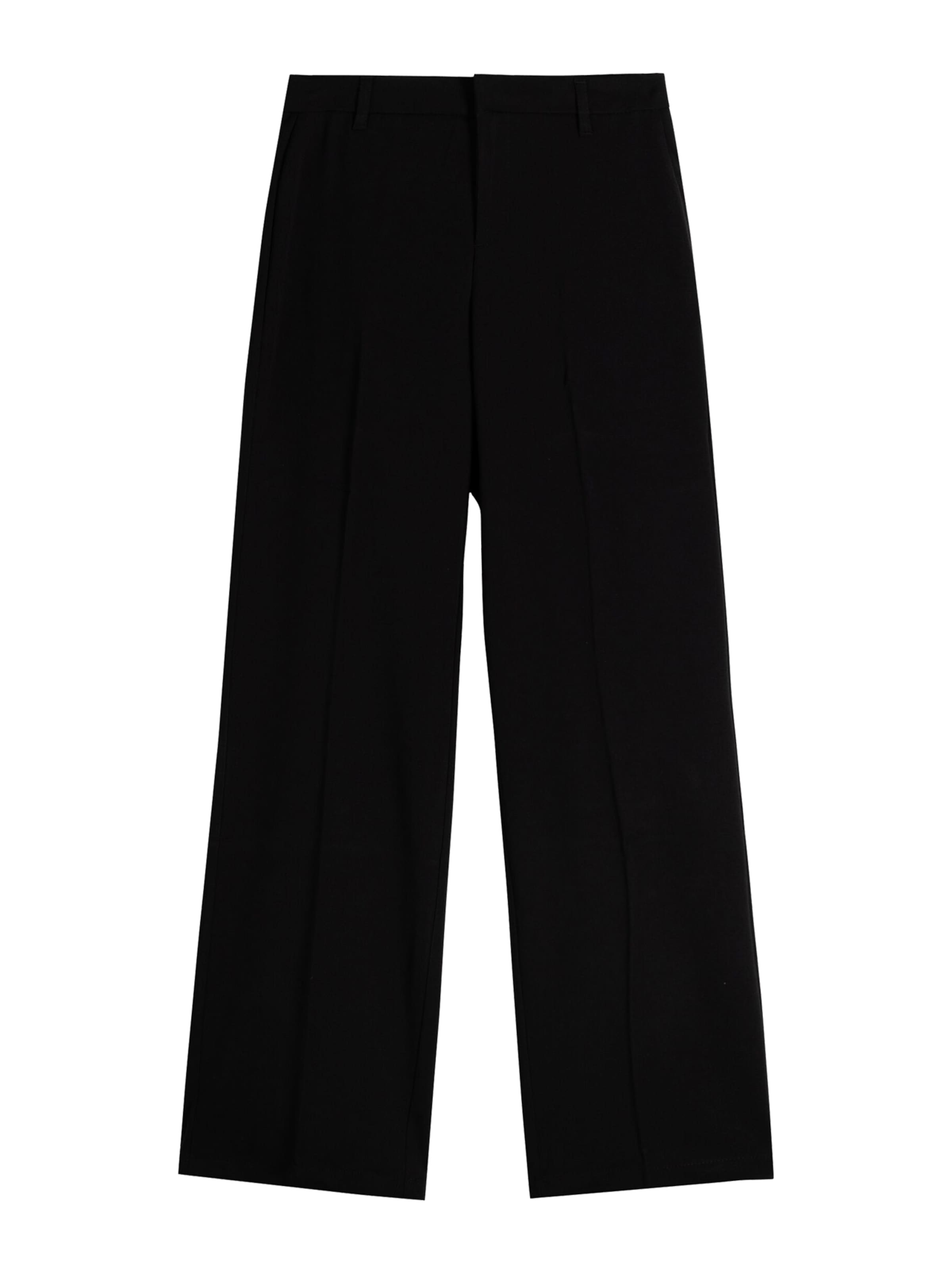 Wide leg Pantaloni con piega frontale di Bershka in nero: frontale