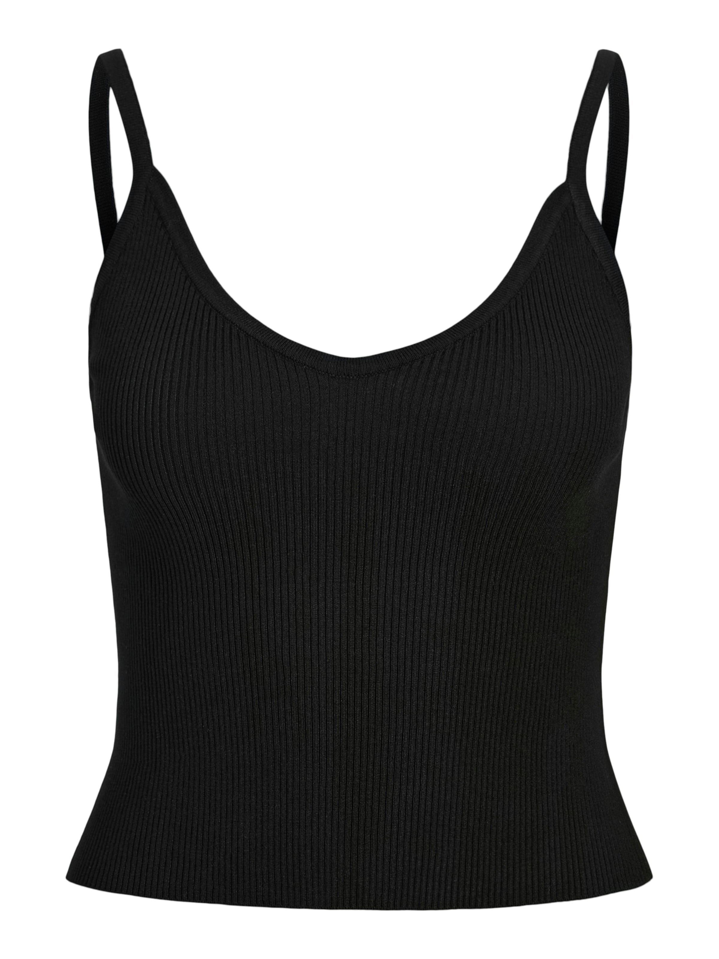 JJXX Kootud topp, värv must: eest vaates