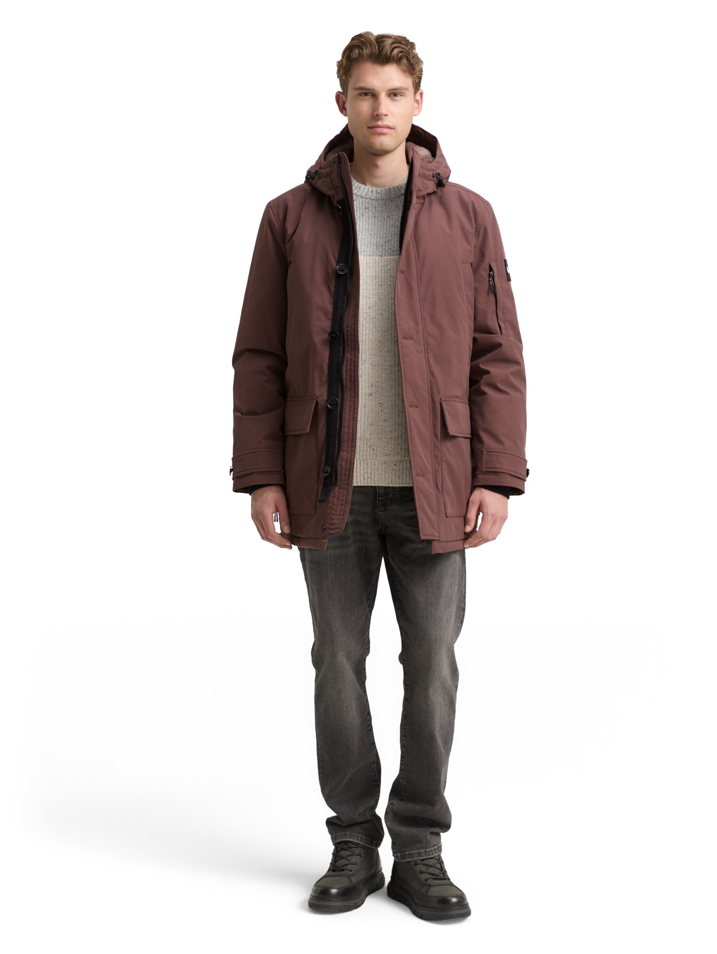 TOM TAILOR Winter Parka in Brown