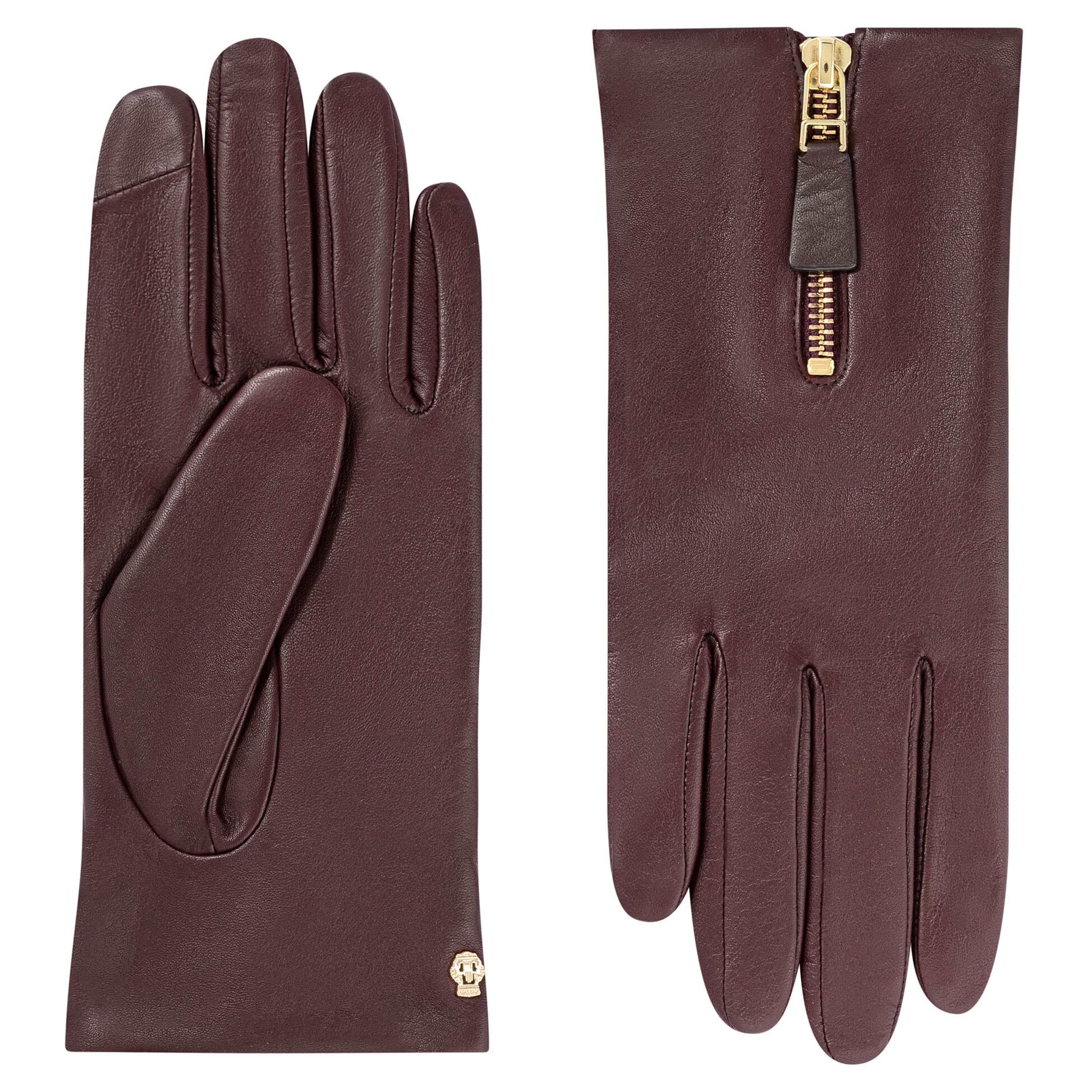 Roeckl Full finger gloves 'YORK TOUCH' in Bordeaux / Wine red / Cranberry / Dark red, Item view