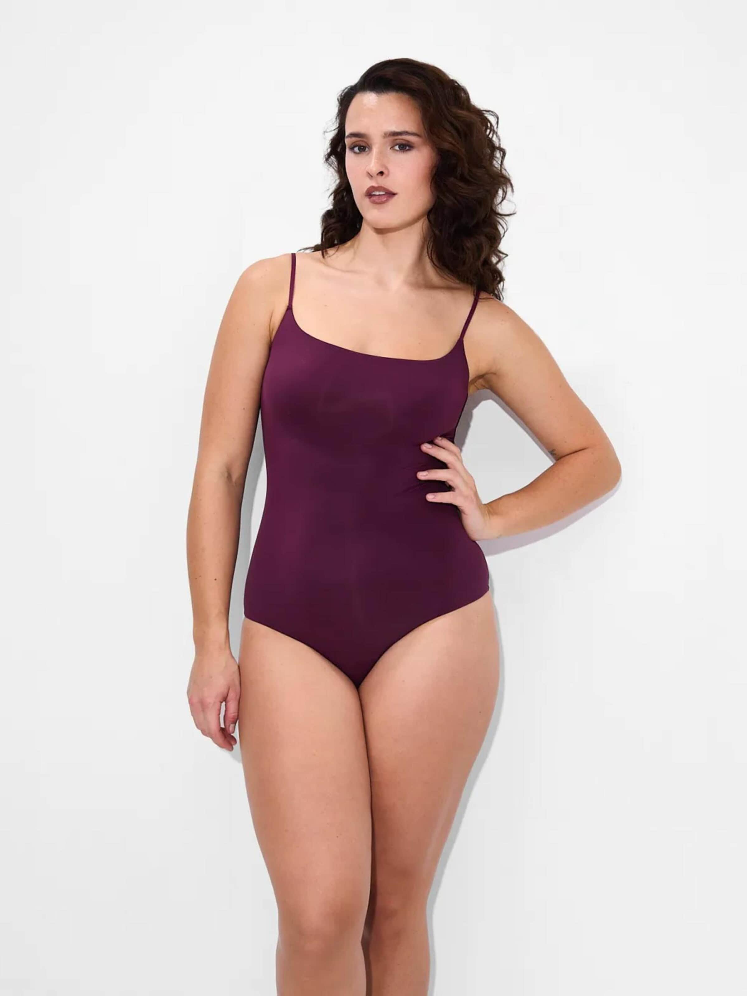 cfab (formerly creamy fabrics) - Body moldeador 'Cami Bodysuit mit String' en rojo: frente