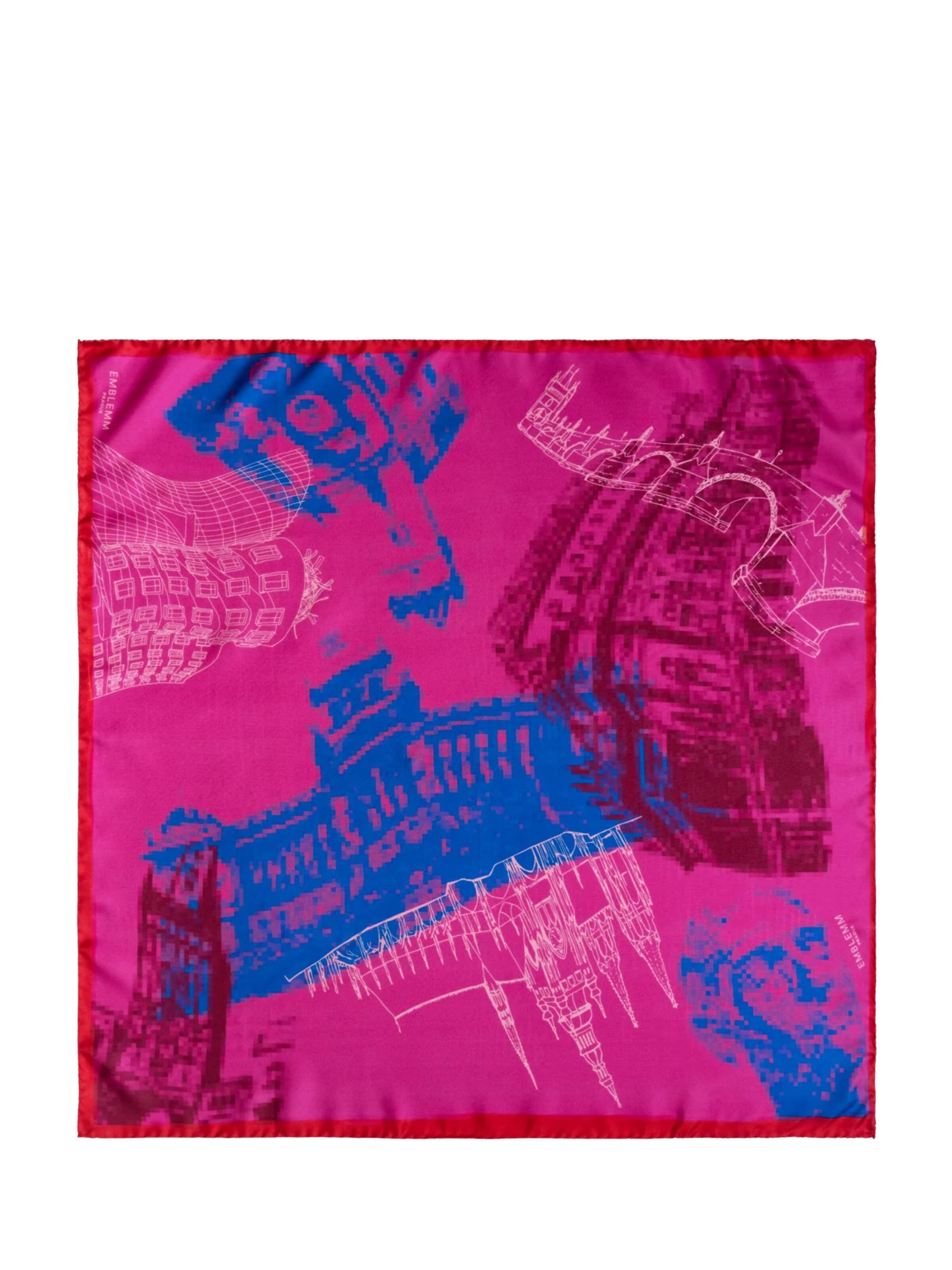 EMBLEMM Scarf 'Distorted Prague' in Blue: front