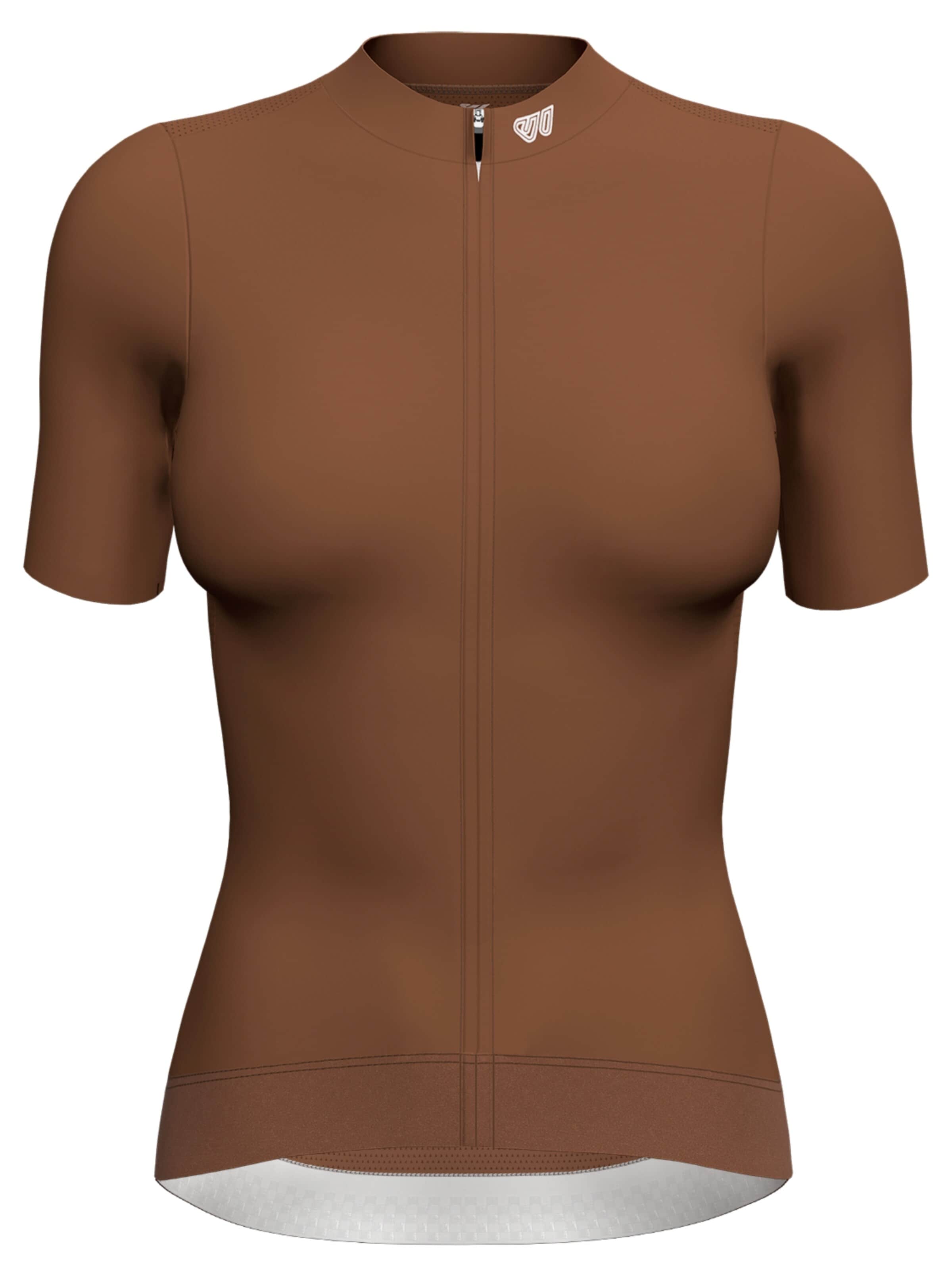 WULIBIKE Jersey 'Wulibike Damen Radtrikot Atmungsaktiv Mesh-Einsatz Nahtlos Figurbetont' in Brown: front