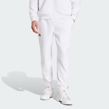ADIDAS PERFORMANCE Tapered Sportbroek in Wit: voorkant