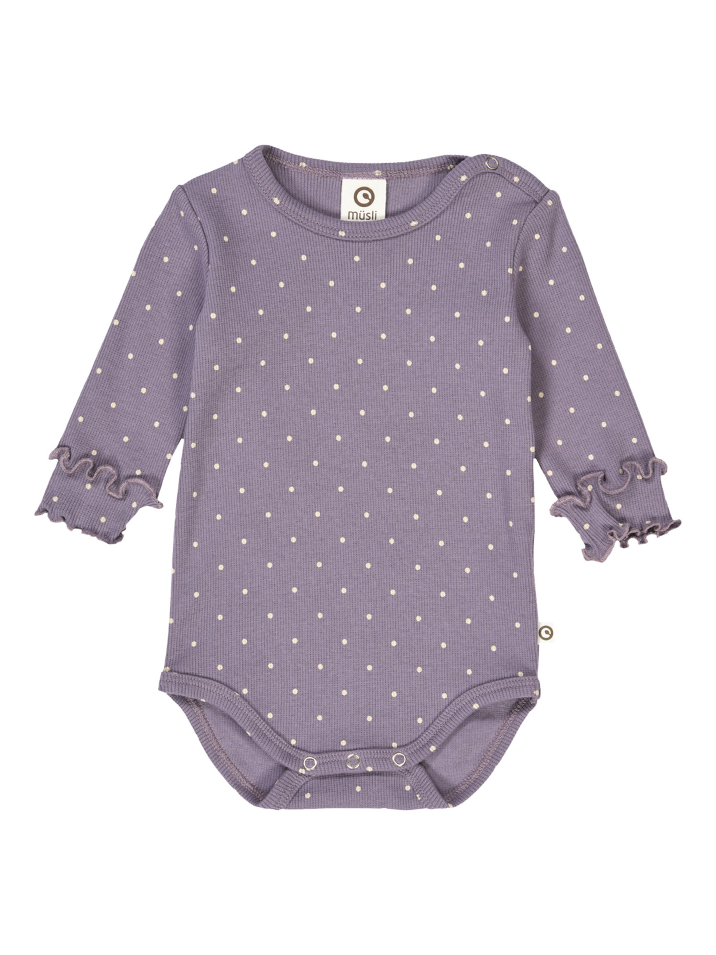 Barboteuse / body Müsli by GREEN COTTON en violet : devant