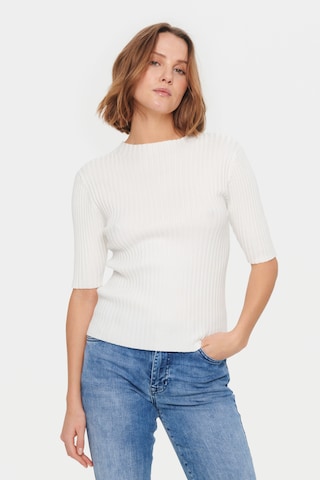 SAINT TROPEZ Sweater 'Dania' in White: front