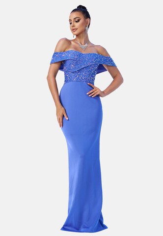 Moda Minx Abendkleid in Blau: Vorderseite