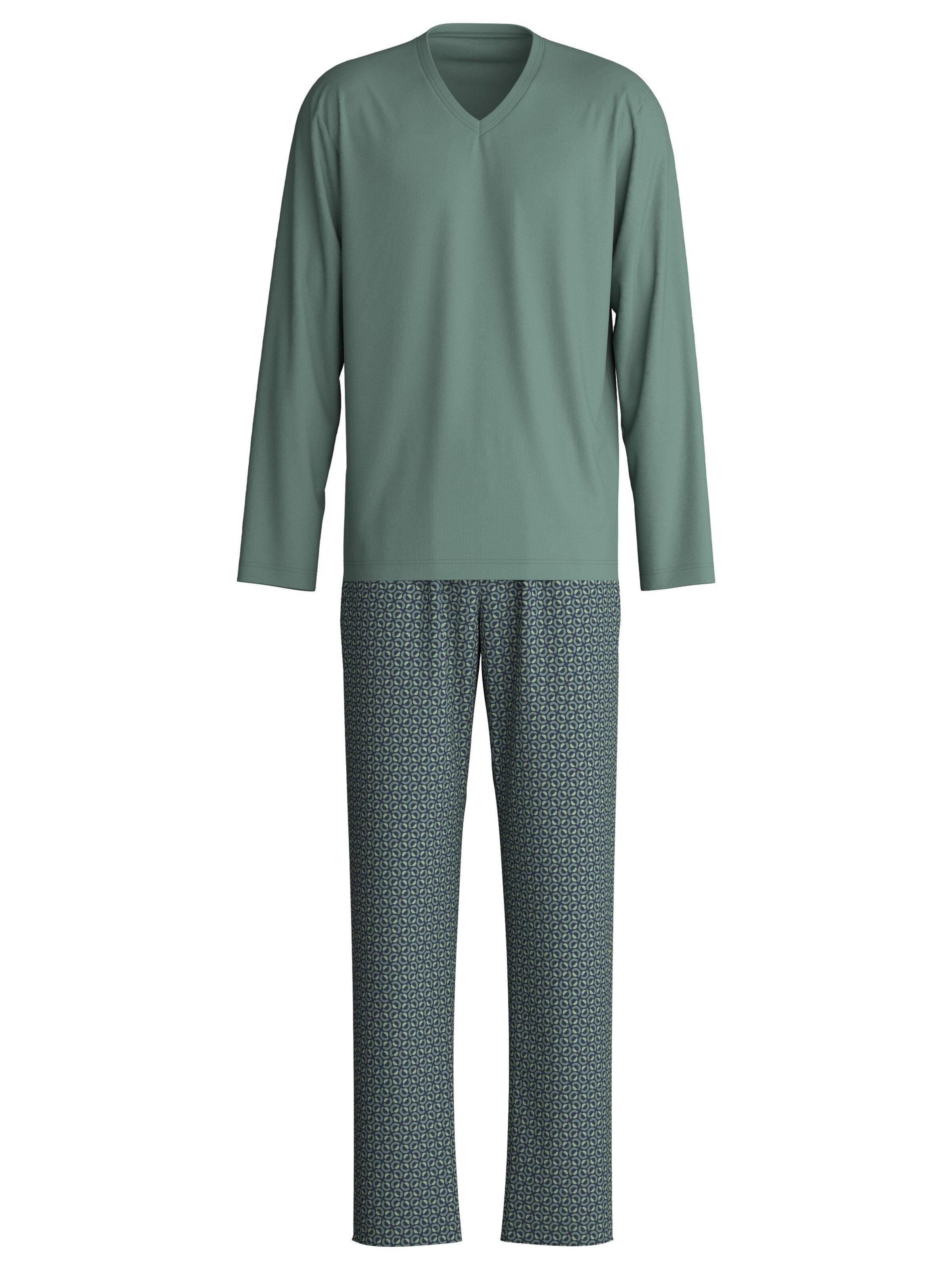 CALIDA Pyjama lang 'Cotton Special'‌‌ in Grau: Vorderseite
