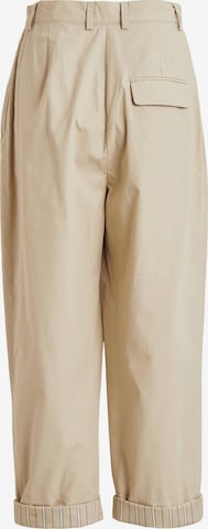 OBJECT Loose fit Pleat-Front Pants 'Nancy' in Beige