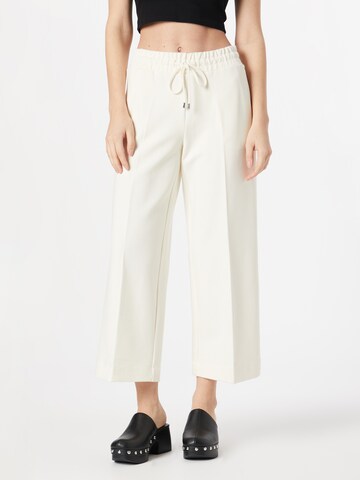 COMMA Wide leg Trousers with creases in Beige: front