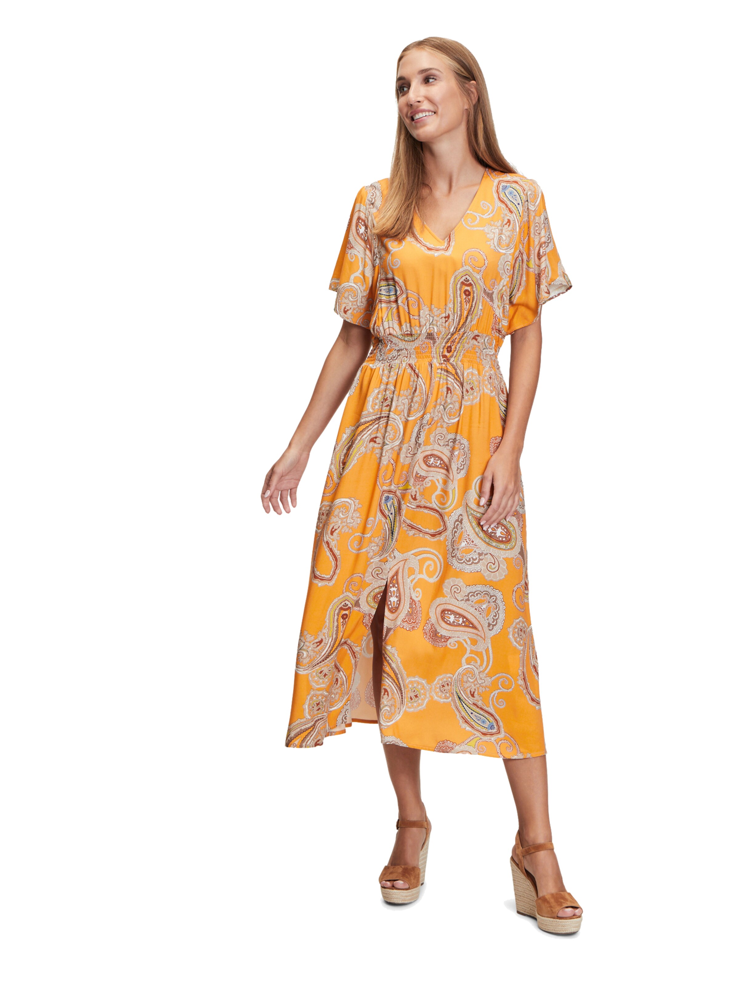 Frauen Große Größen Betty Barclay Sommerkleid mit Muster in Orange - NB68302