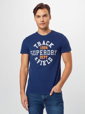 Superdry Ozke Majica | modra barva: sprednja stran
