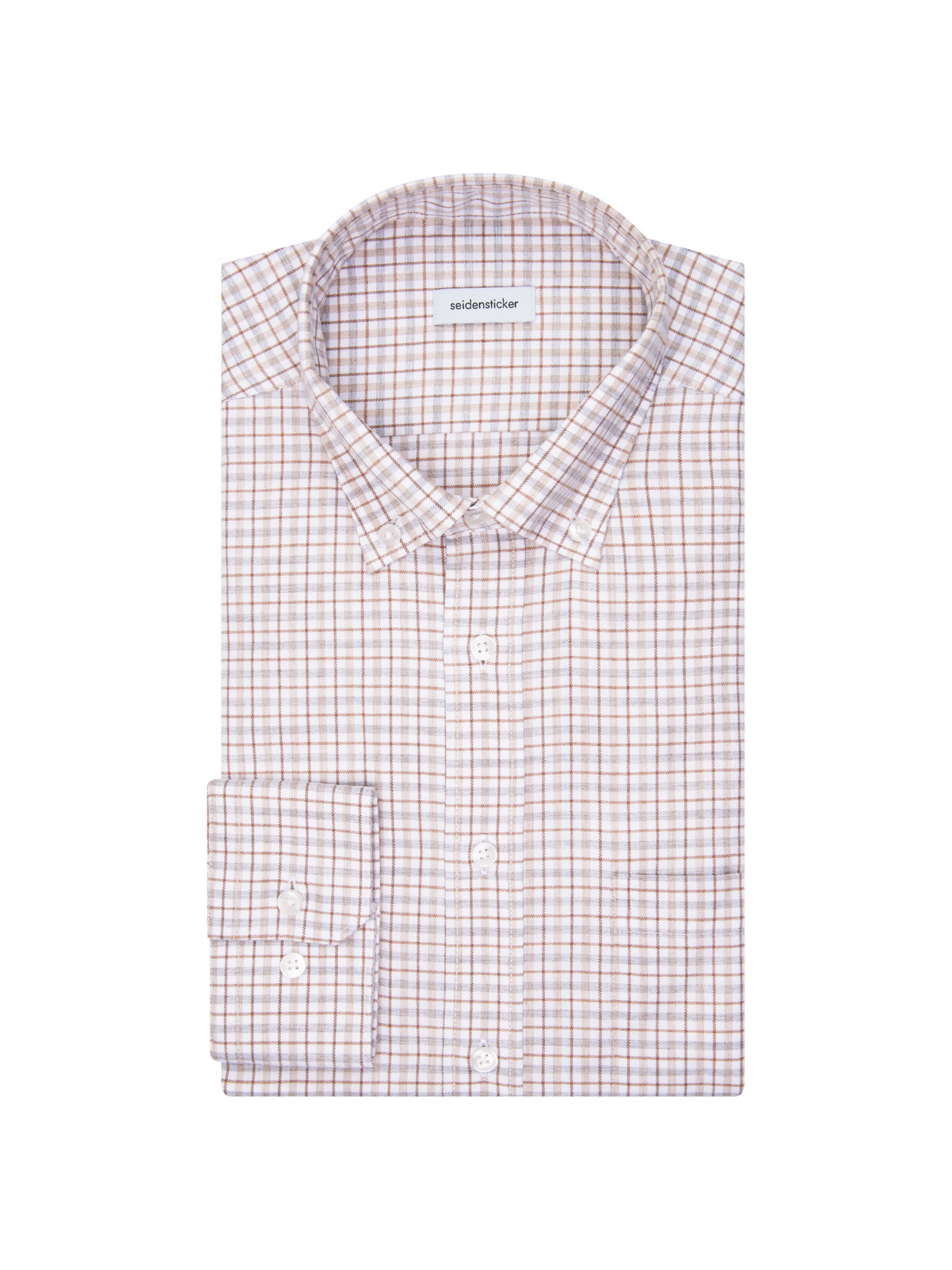 Coupe regular Chemise business 'SMART FLANNELS' SEIDENSTICKER en beige