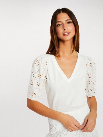 Morgan Koszulka 'PALM' w kolorze biały: przód