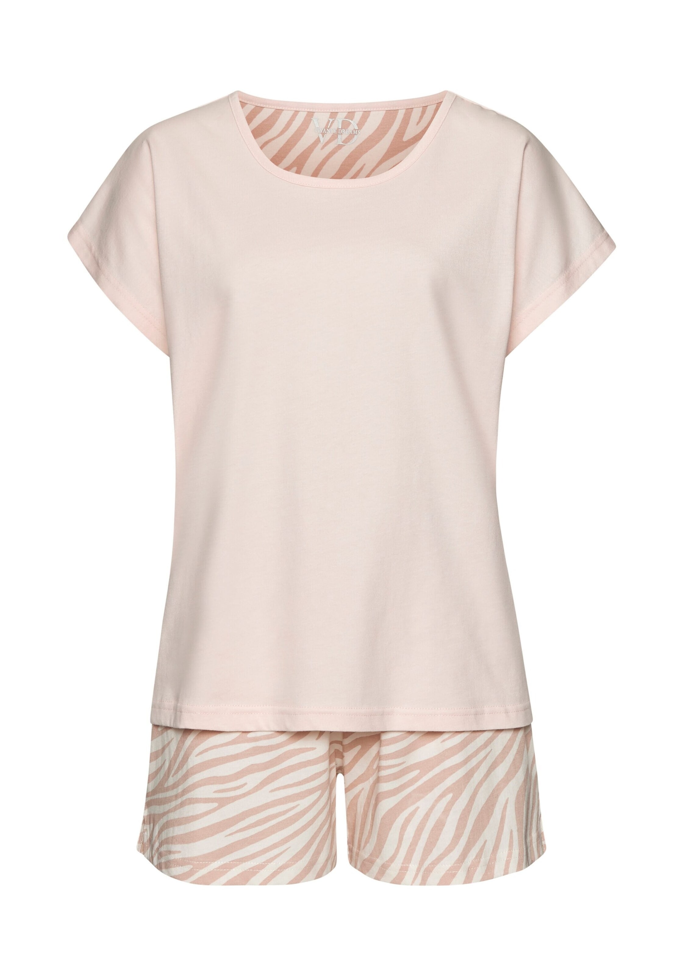 VIVANCE by LASCANA - Pijama de pantalón corto en azul: frente