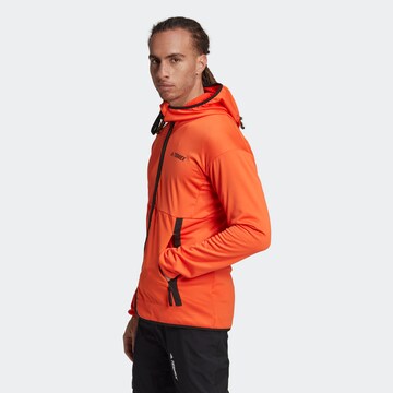 ADIDAS TERREX Skinny Athletic Fleece Jacket in Orange