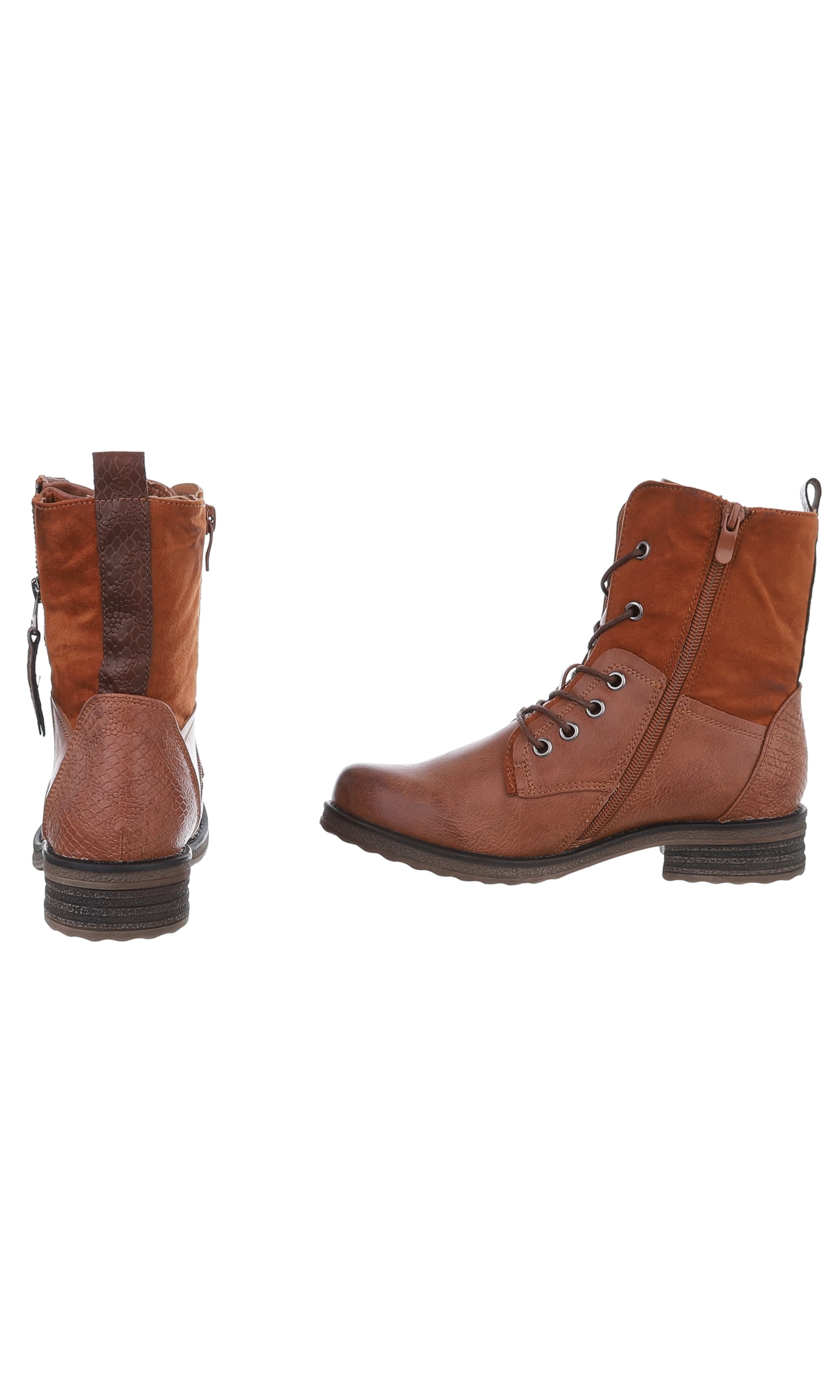 Ital-Design Schnürstiefelette in Beige