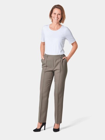 Coupe slim Pantalon à plis 'Martha' Goldner en beige