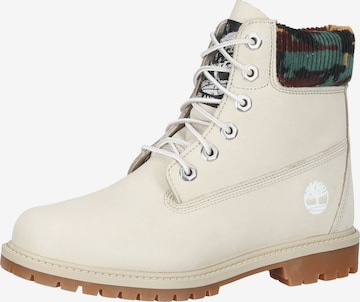 TIMBERLAND Lace-Up Ankle Boots 'Heritage' in Beige: front