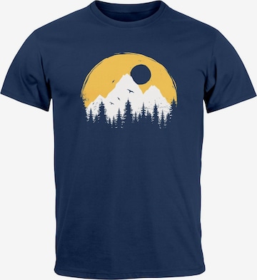 Neverless Shirt 'Mountains' in Blue: front