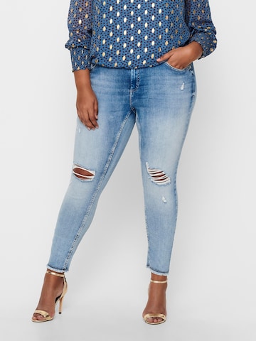 ONLY Carmakoma Skinny Jeans 'Willy' in Blauw: voorkant