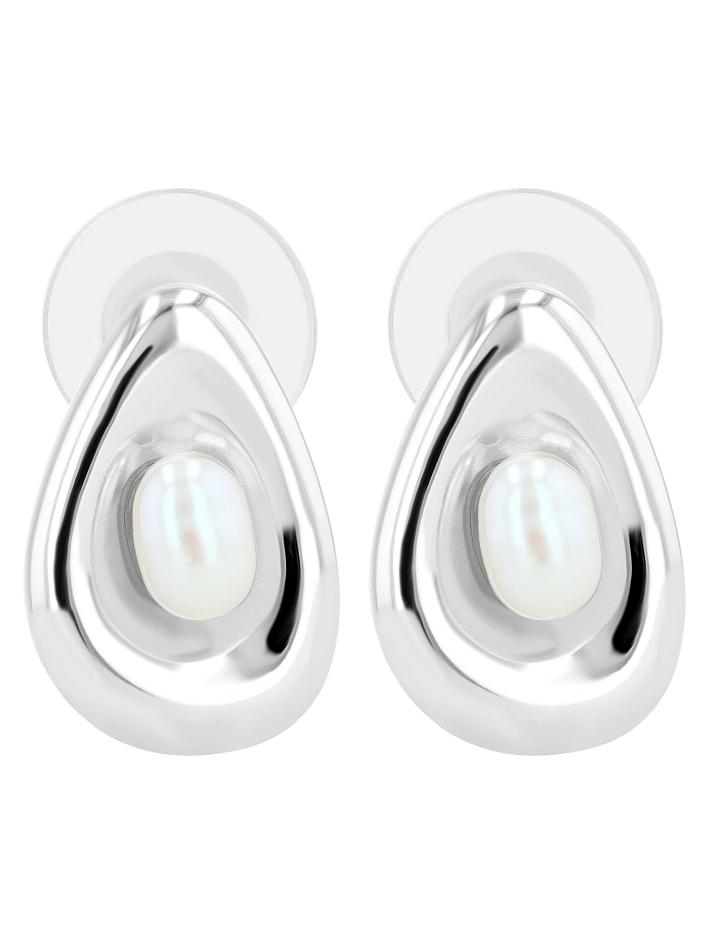 Akzent Earrings '"Puni" aus 925 Sterlingsilber, rhodiniert, langlebig' in Silver: front